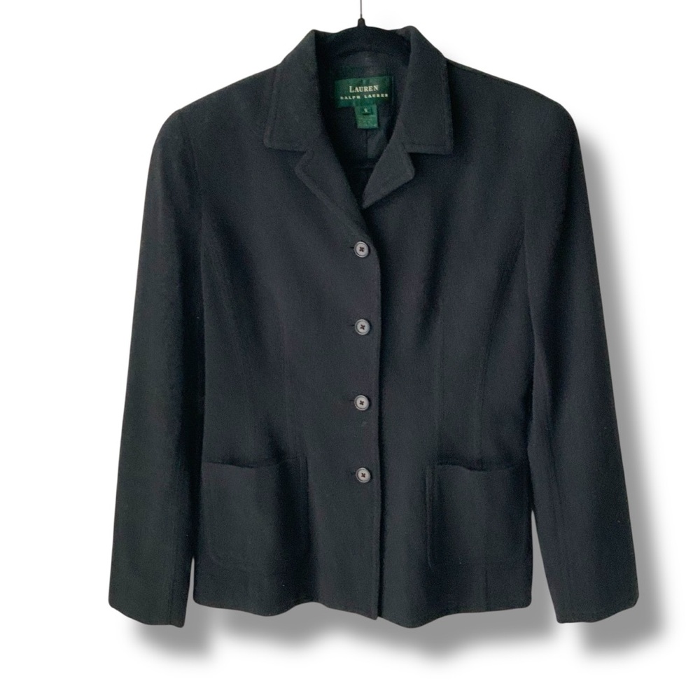 LAUREN RALPH LAUREN Wool Angora Blend Blazer Charcoal Gray Size 8 - Picture 2 of 8